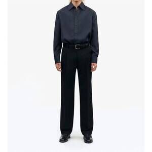 NEW TIGER OF SWEDEN rhoodes long sleeve shirt in deep navy x print